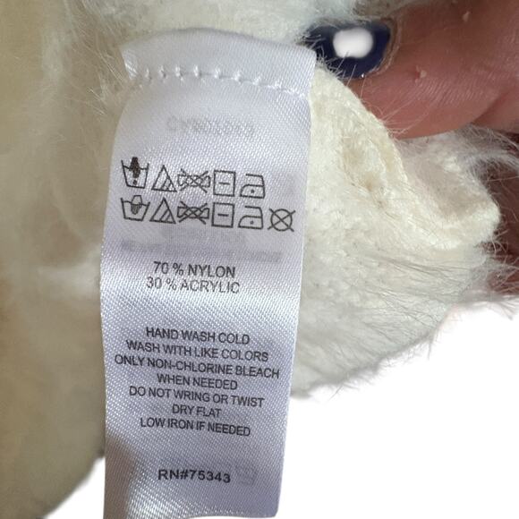 If It Were Me Cream Eyelash Long Winged Sleeves Round Neck Sweater  sz L - Picture 8 of 8